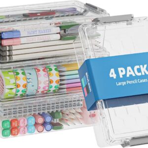 BiuLeon 4 Pack Extra Large Pencil Box product image