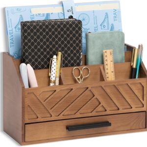 dreampossible Brown Wood Desk Organizer with Drawer dreampossible Brown Wood Desk Organizer with Drawer product image
