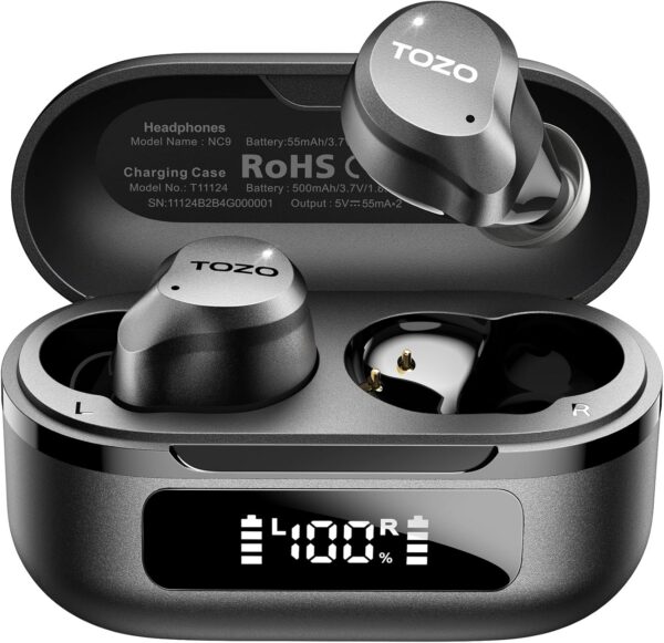 TOZO NC9 Hybrid Active Noise Cancelling Wireless Earbuds product image