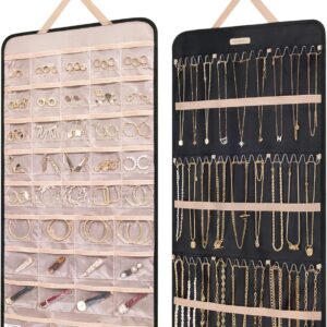 BAGSMART Hanging Jewelry Organizer, 2-Sided XL Black product image