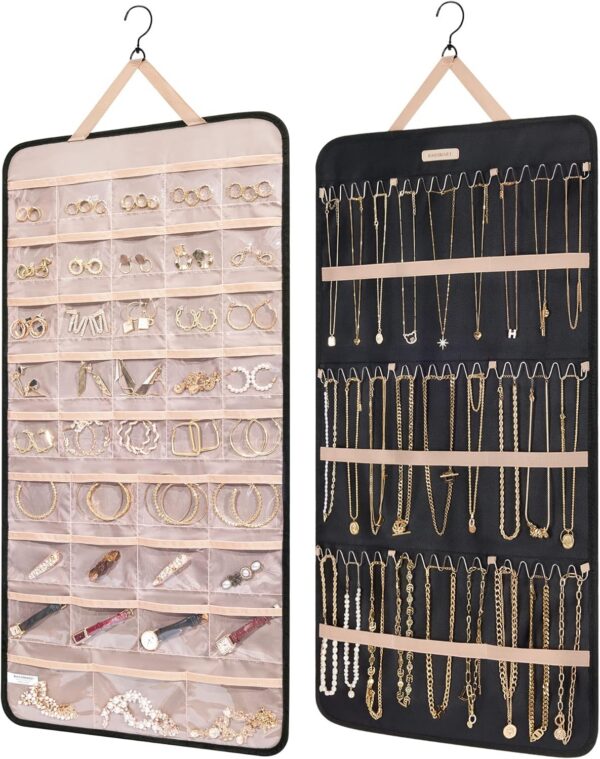 BAGSMART Hanging Jewelry Organizer, 2-Sided XL Black BAGSMART Hanging Jewelry Organizer, 2-Sided XL Black product image