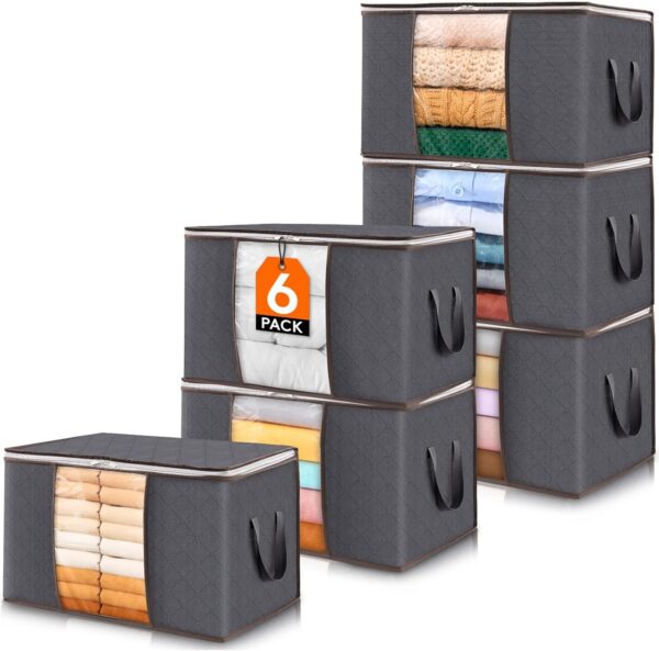 Lifewit 6-Pack 60L Clothes Storage Bins with Lids product image