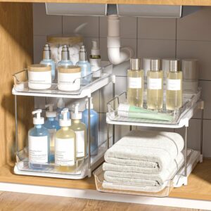 Delamu 2-Tier Multi-Purpose Bathroom Under Sink Organizers, 2 Pack product image