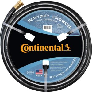 Continental Premium Garden Black Heavy Duty Cold Water Garden Hose, 5/8in x 50ft Continental Premium Garden Black Heavy Duty Cold Water Garden Hose, 5/8in x 50ft product image