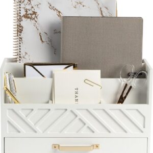 BLU MONACO White Wooden Desk & Mail Organizer product image