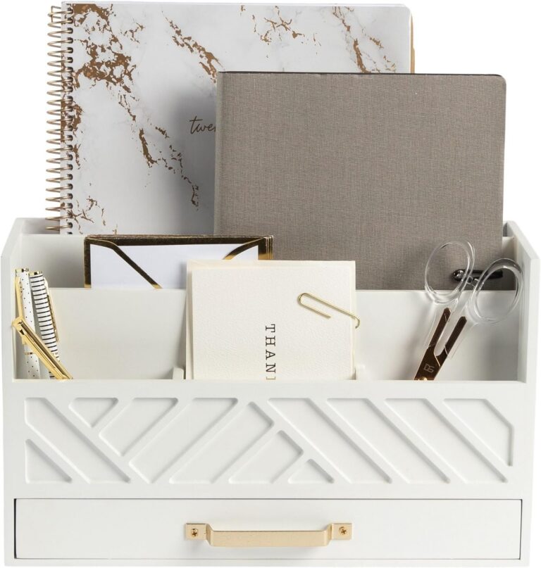 BLU MONACO White Wooden Desk & Mail Organizer product image
