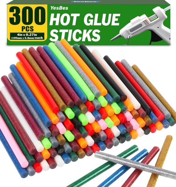 YesBes 300 Pack Colored Mini Hot Glue Sticks product image