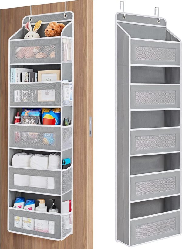 JARLINK Over-the-Door Organizer, 5 Shelf Grey product image