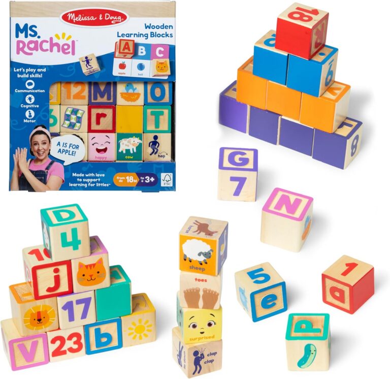 Melissa & Doug Ms. Rachel Letter, Number, and Game Wooden Learning Blocks product image