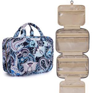 BAGSMART Toiletry Bag with Hanging Hook, Large (Blue Paisley) product image
