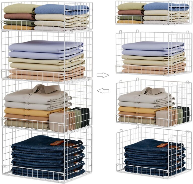 Yociyoga 4 Tier Stackable Closet Organizers and Storage Shelves product image