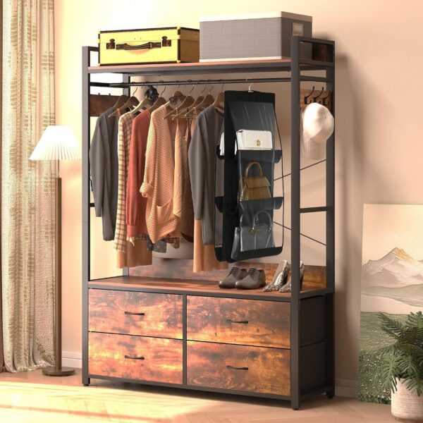 NAIYUFA Clothes Rack with Drawers product image