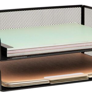 Mind Reader Stackable Paper Tray, 2-Piece Metal Mesh Organizer product image