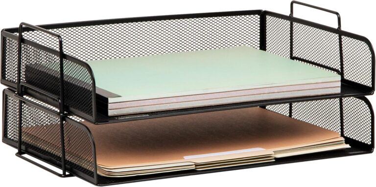 Mind Reader Stackable Paper Tray, 2-Piece Metal Mesh Organizer product image