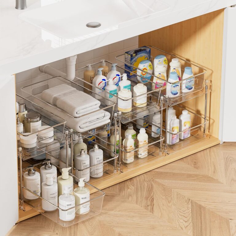 Vtopmart 4 Pack Pull Out Bathroom Under Sink Organizer (S-Standard) product image