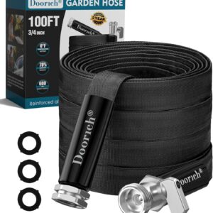Doorich Garden Hose 100ft, Flat TPU Water Hose with Valve Doorich Garden Hose 100ft, Flat TPU Water Hose with Valve product image