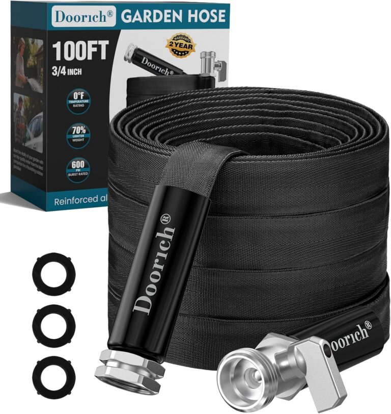 Doorich Garden Hose 100ft, Flat TPU Water Hose with Valve product image