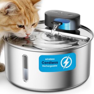 oneisall 108oz/3.2L Wireless Stainless Steel Cat Water Fountain product image