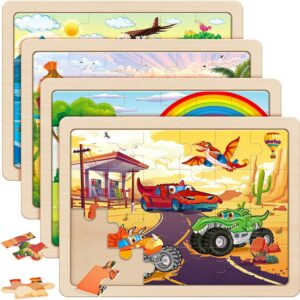 SYNARRY Large Wooden Monster Truck Puzzles for Kids product image