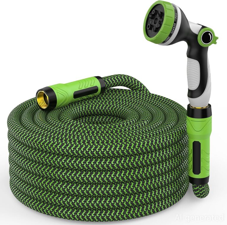 HEYRSUN Non-Expandable Garden Hose 25ft with 10-Function Sprayer product image