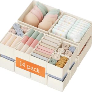 Criusia 14-Pack Drawer Organizer Clothes (Beige) product image