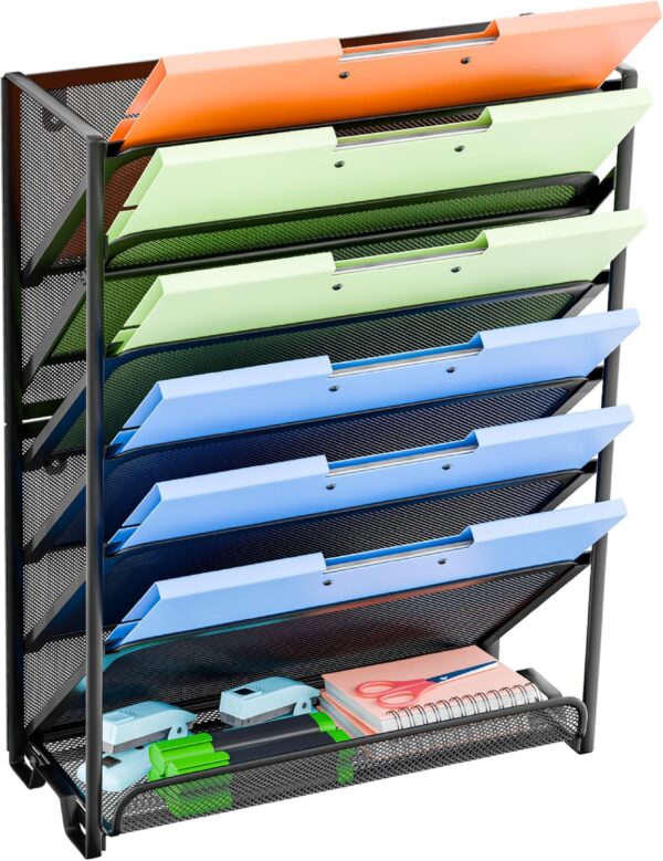 Simple Trending Wall File Organizer, 7-Tier, Black Simple Trending Wall File Organizer, 7-Tier, Black product image