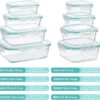 Vtopmart 8 Pack Glass Food Storage Containers
